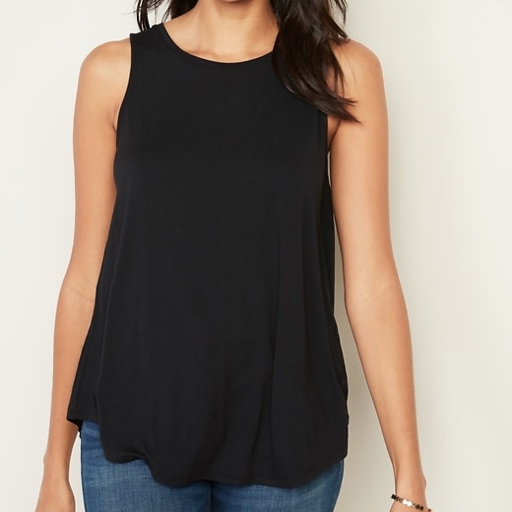 BLACK Luxe High-Neck Swing Tank for Women